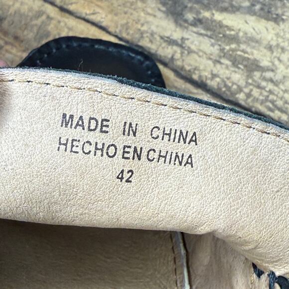 Aldo Men’s Black Leather Driving Loafers Size 9 EU 42 Slip On Moc Toe Shoes - Picture 8 of 9